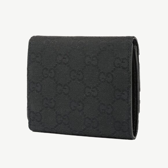 Gucci Black GG Canvas Horsebit Web Trifold Wallet - Picture 3 of 11